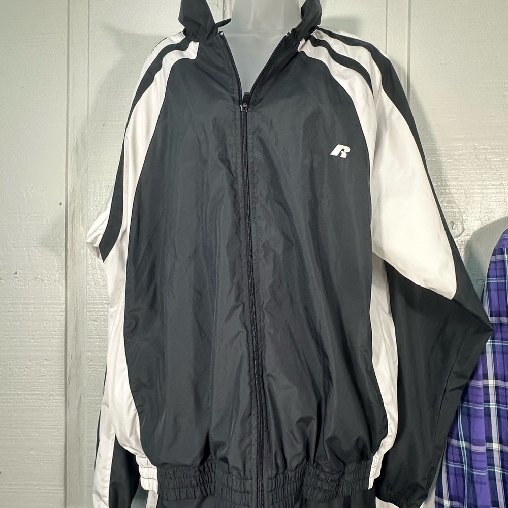 Russel Black and White Track Suit Size XL EUC - Picture 4 of 11